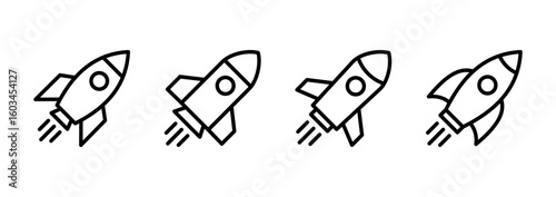 Rocket icon logo design. Startup sign and symbol. rocket launcher icon