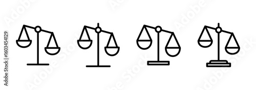 Scales icon logo design. Law scale icon. Justice sign and symbol