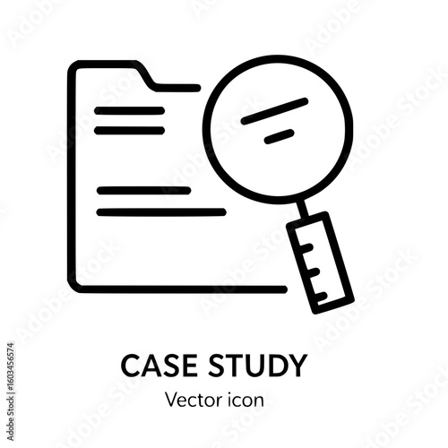 Case Study Research Document with Magnifying Glass Icon
