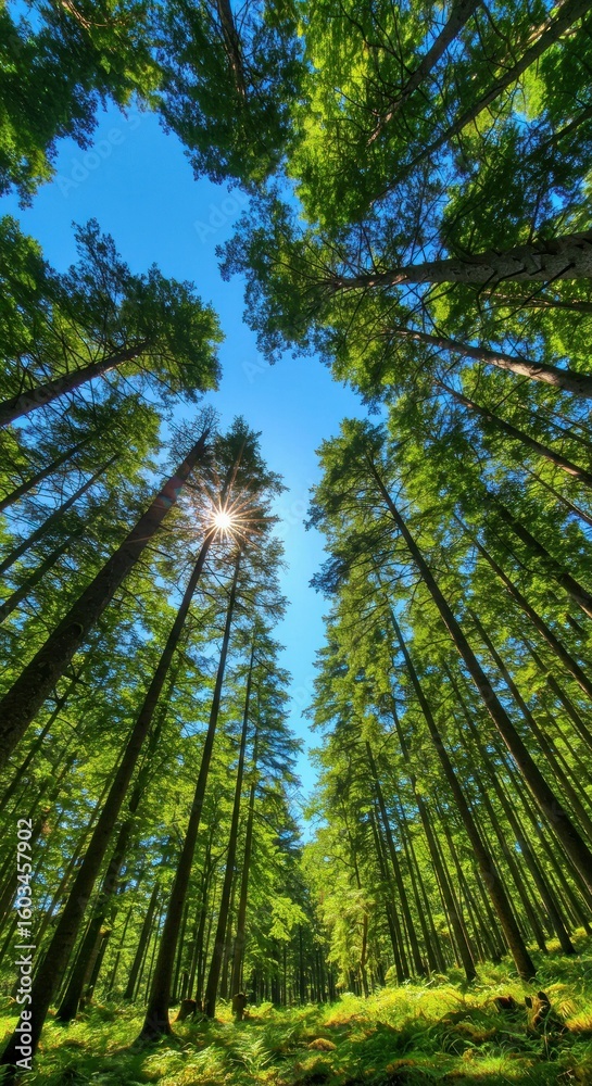 Obraz premium Lush forest canopy, sunlit (1)