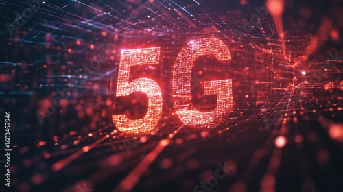 Abstract 5G network digital art
