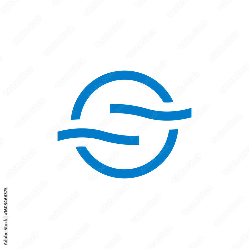 Simple Modern Circular Air Cooling System Minimal Logo Design Simple Modern Circular Air Cooling System Minimal Logo Design