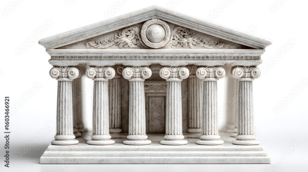 Obraz premium Detailed model of an ancient temple facade.