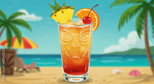 Tropical Orange Cocktail with Pineapple – Beachside Summer Drink