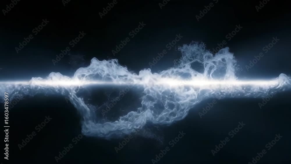 Splashing Water Waves with Techno Light Pulses – 4K Motion Visual
