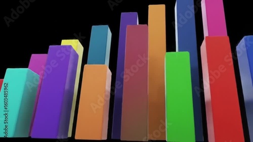 A vibrant stack of colorful books, perfect for school and art education, stands out against a black background