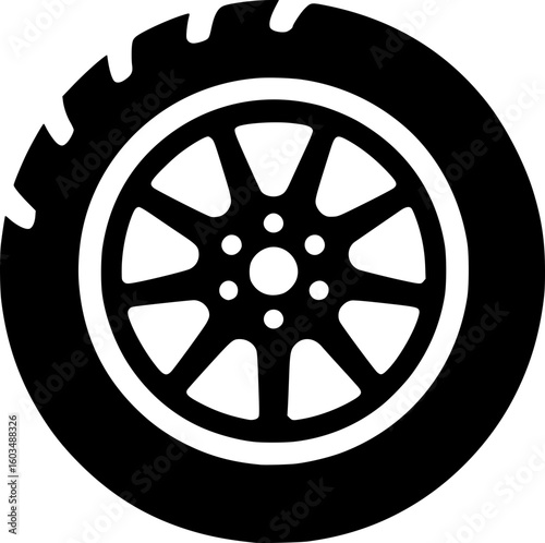 Car Wheel or Tire Icon