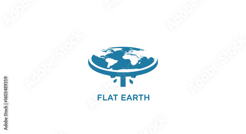 Flat Earth Symbol: A Blue Artistic Representation of Alternative Worldviews and Geometrical Propositions