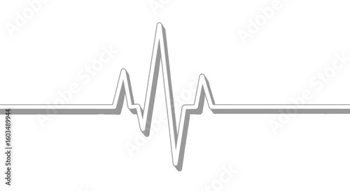 Minimalist Representation of a Heartbeat or Vital Sign Monitored on a Medical Device Signal Vector Isolated Medical Concept