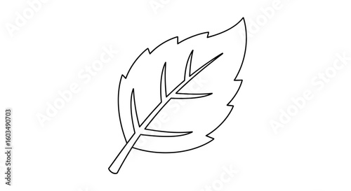 Minimalist Leaf Outline: Artistic Botanical Illustration for Creative Projects and Design Applications