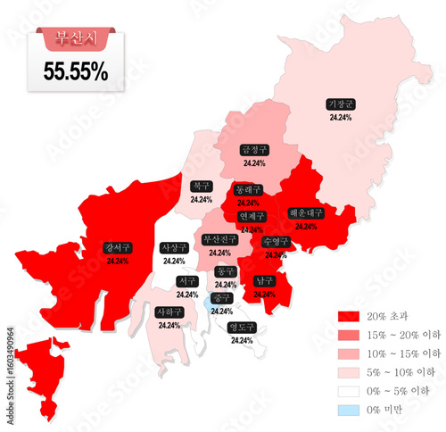 대한민국 부산시 지도