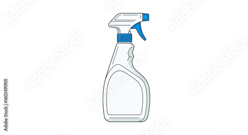 Minimalist Cleaning Solution Illustration: A Sleek Design for Domestic Hygiene and Freshness Portrayal