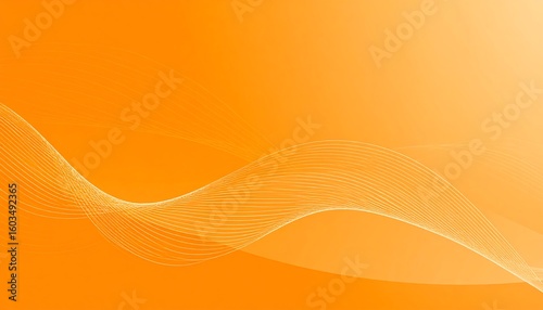 Abstract orange background with soft white lines