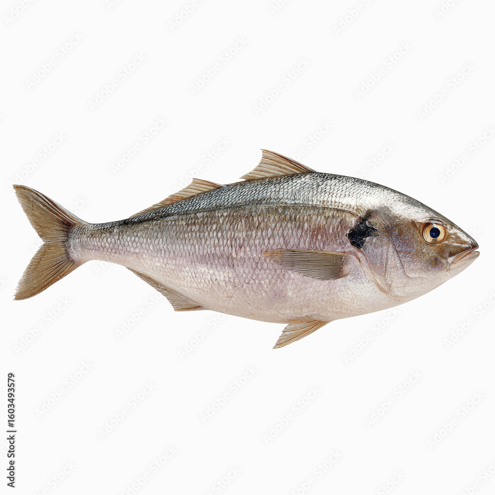 Fototapeta premium Fresh Whole Atlantic Croaker Fish Isolated on
