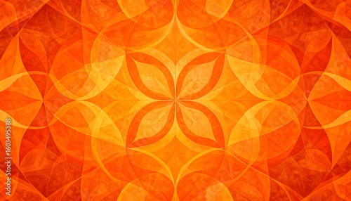 Abstract orange floral pattern
