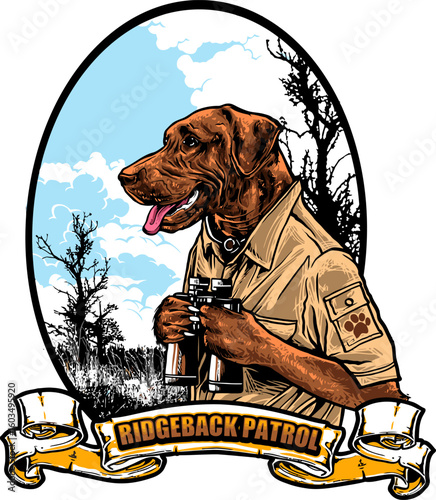 sketch vector illustration silhouette image design icon logo symbol hunting dog forest ranger abstract modern classic vintage for advertising image 