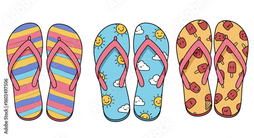 flip flops on a beach
