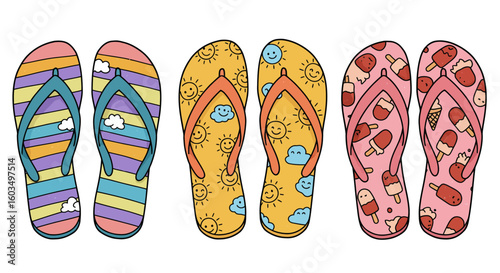 flip flops on a beach