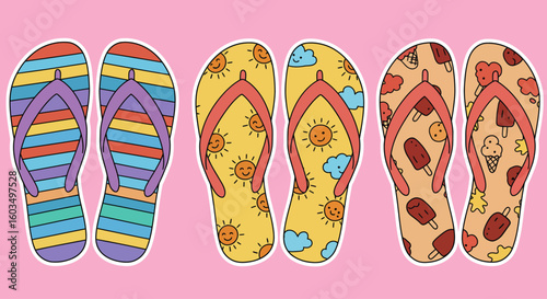 flip flops on a beach