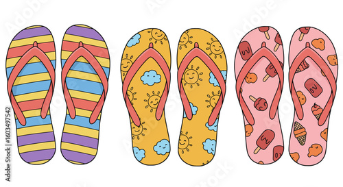 flip flops on a beach