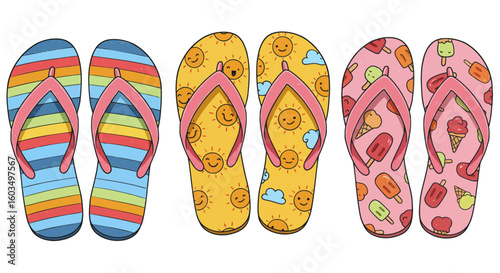 flip flops on a beach