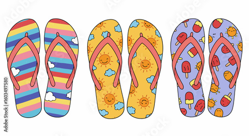 flip flops on a beach