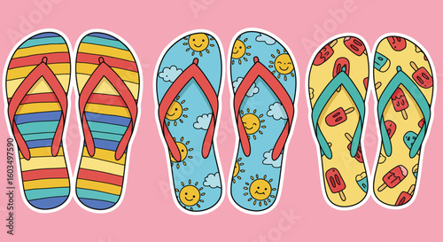 flip flops on a beach