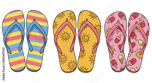 flip flops on a beach