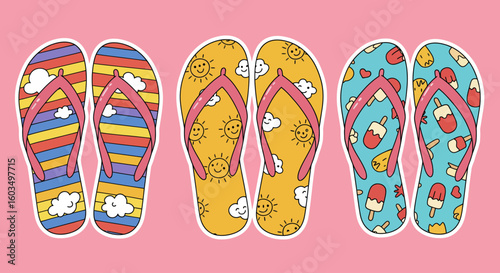 flip flops on a beach