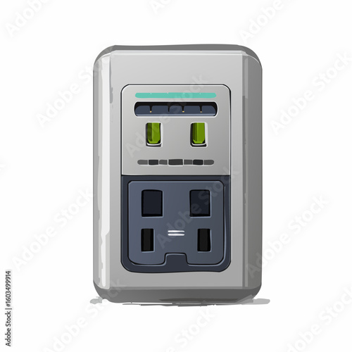 Wall plug adapter – Multi-port wall adapter with USB and AC sockets.
