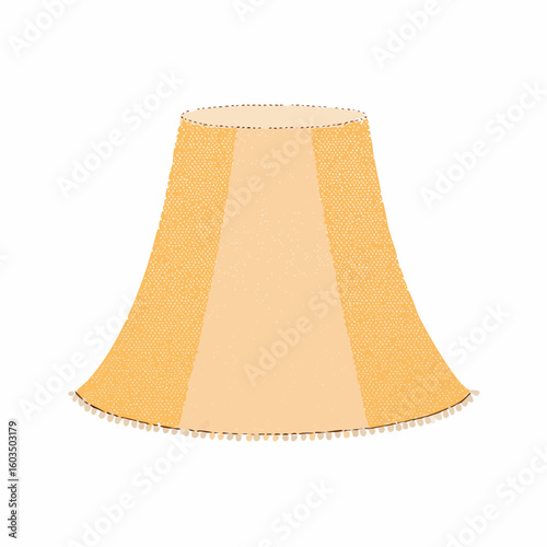 Lampshade detail – Fabric lampshade with stitching detail.
