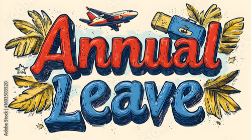 Annual Leave Plane Luggage Tropical Decor