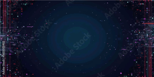 Abstract technology and cosmic blue starlit galaxy background