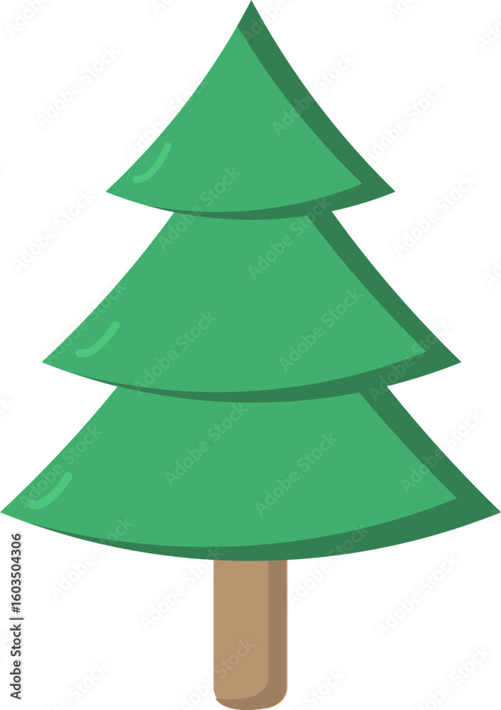 Fototapeta premium Flat green tree graphic, 