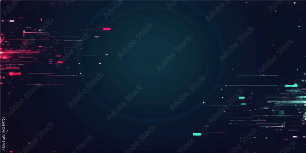 Fototapeta premium Abstract digital technology design featuring futuristic blue light circles and a dynamic network pattern