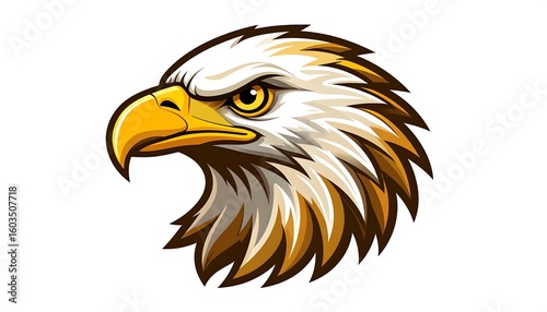 Close-up profile of an eagle's head