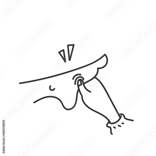 massaging feet icon illustration in doodle cartoon style
