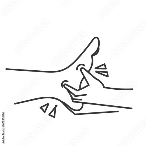 massaging feet icon illustration in doodle cartoon style