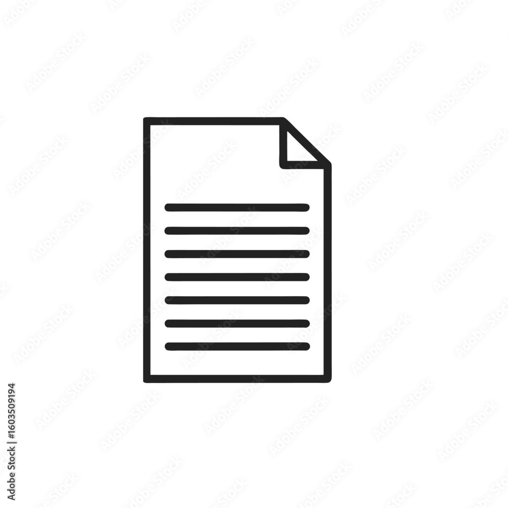 Document icon illustration: paper file graphic. Document icon illustration: paper file graphic.