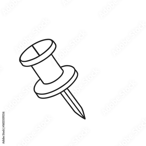 Pin outline graphic design element.