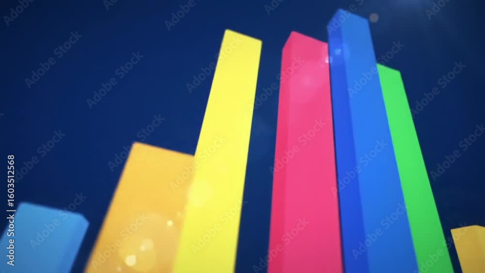 Color and yellow school business graph with a colorful red and blue diagram illustration design for education success