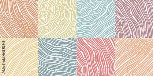 Wood texture set, different shades, pattern mosaic, seamless pattern, vector panel