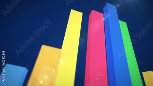 Color and yellow school business graph with a colorful red and blue diagram illustration design for education success