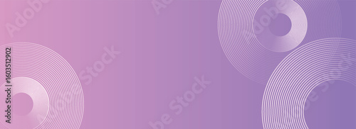 Abstract circle lines on pink and purple background. Geometric stripe line art design for poster, brochure, cover, website, header, web banner, presentation.
