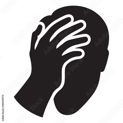 Silhouette Illustration of Expression Frustration or Disappointment