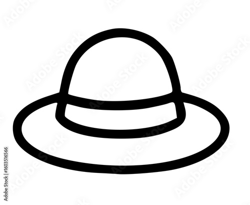 Simple Line Drawing of a Bowler Hat