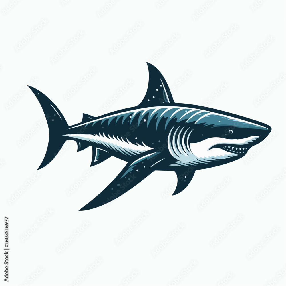 Naklejka premium megalodon shark vector illustration