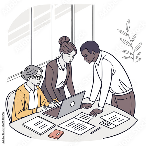  Team Discussing Budget Plans – Flat Vector Financial Meeting
Adobe Illustrator Artwork
