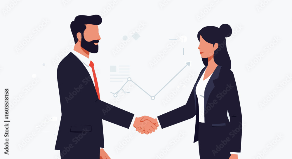 Fototapeta premium Business deal handshake agreement partnership success collaboration