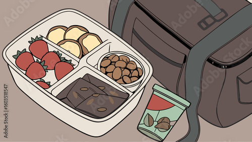 Delicious and Healthy Packed Lunch in a Bento Box.